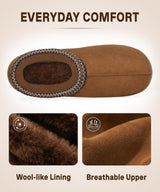 Litfun Men's Memory Foam Fuzzy Slippers Indoor Outdoor Winter House Shoes