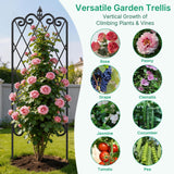 Amagabeli 2 Pack Garden Trellis for Climbing Plants 60" x 18" Rustproof Black Iron Potted Vines Vegetables Vining Flowers Patio Metal Wire