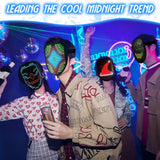 COOLGUARDER Led Mask with Sound Effects and Gesture Sensing, Light up Music Mask for Halloween Rave Costume Christmas Cosplay Birthday Masquerade Dj Parties