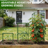 Uyittour 3 Pack Square Tomato Cages for Garden, 50" Heavy Duty Square Tomato Trellis Plant Support Cages for Raised Garden Bed Climbing Vegetables, Set with Garden Gloves, 20 Clips & 65FT Tie Wire
