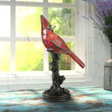RIVER OF GOODS Stained Glass Bird Accent Lamp - 8" W x 13.5" H - Tiffany Style Table Lamps for Home, Office Desk, Bedroom, Nightstand - Blue Jay Decor