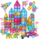 Jasonwell 110PCS Magnetic Tiles Building Blocks Set for Boys Girls Preschool Educational Magnet Construction Kit Stacking STEM Toys Christmas Birthday Gifts for Kids Toddlers 3 4 5 6 7 8 9 + Year Old