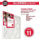 True Blue 12x36x1 MERV 11 Allergen Air Filter (4-Pack) | Electrostatic Pleated HVAC Furnace Air Filter | Replacement Filter for Home Use | Made in USA