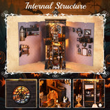 TOYQI Book Nook Kit, DIY Miniature Dollhouse Kit for Adults and Teens