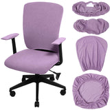 Tallew 4 Pcs Office Chair Covers Set Computer Universal Protective Stretchable Chair Seat Covers Desk Armrest Covers Slipcovers Pads Office Cushion Backrest for Rotating(Lilac Purple,Polyester)