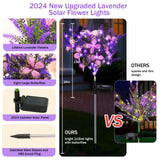 Solar Garden Lights Outdoor, 2 Pack Purple Lavender Solar Butterfly Lights Gardening Gifts for Women,Artificial Flowers Light Purple Halloween Garden Decor for Patio Yard Lawn Christmas