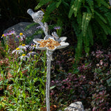 Sungmor Cast Iron Bird Feeder, Decorative Garden Stake, 26.2 Inches Tall