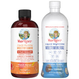 MaryRuth's Liquid Morning Multivitamin +Hair Growth (Peach Mango, 15oz) & Nighttime Multimineral (Coconut, 15oz) | Clean Label Project Verified® | Vegan, Non-GMO | Beauty, Bedtime Routine & Wellness