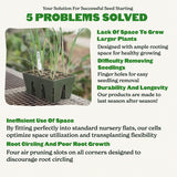 Epic Gardening Reusable Seed Starter Tray - Easy Watering Seed Starting Trays - Gardener Friendly Plant Trays for Seedlings | UV-Treated & BPA-Free -6-Cell Seed Starting Trays - 6 Trays/Sage Green
