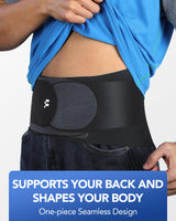 0.5mm Ultra Thin Back Brace with 3D Lumbar Pad, Seamless Yoga Fabric, Lightweight Back Brace for Lower Back Pain Women Men, Sciatica, Posture, Back Support Brace for Wearing Under Clothes