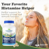 RidgeCrest Herbals SinusClear, Complete Formula for Sinus and Nasal Health with Mullein Leaf, Bromelain, Vitamin C, and Zinc, for Healthy Mucus, Immune & Respiratory Support, (60 Veg Caps, 30 Serv)