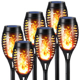 Toodour Solar Torch Flame Lights, 6 Pack Solar Lights Outdoor with Flickering Flame, Waterproof Patio Light Landscape Decoration Lighting for Garden, Lawn, Yard, Outdoor Decorations