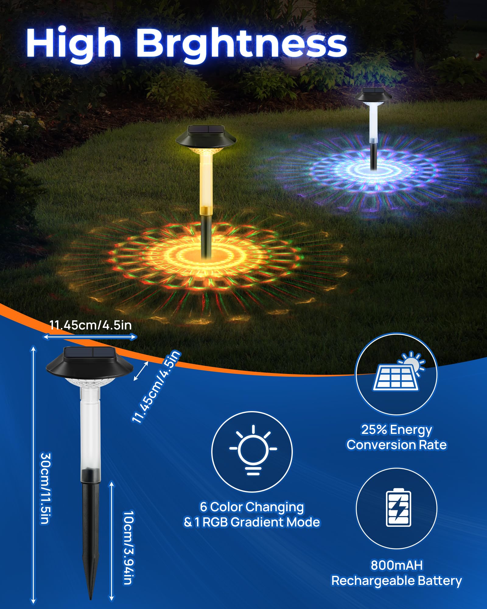 ALEPOD Color Changing Solar Pathway Lights - Thumbnail 2