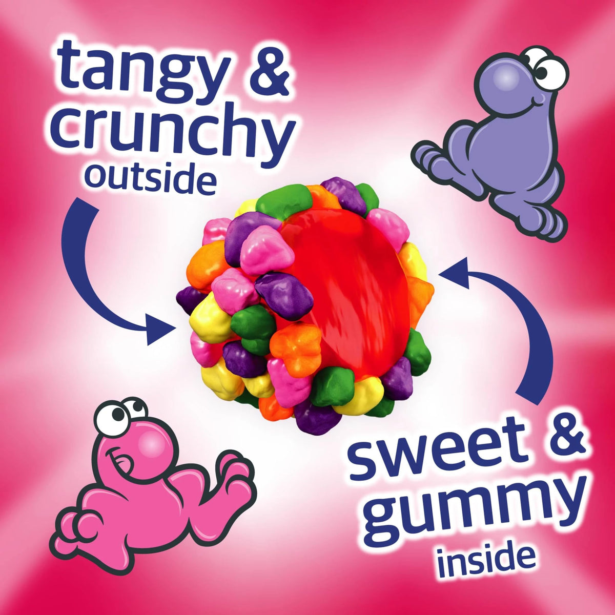 NERDS Gummy Clusters Rainbow Candy, Crunchy & Gummy, 3 oz, 12 Pk