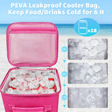 XYFuuee 2-in-1 Cooler Organizer Insert for X Large Bogg Bag Accessories, PEVA Leak-Proof Ice Chest, Lightweight Mesh Divider Inserts Pouch with 4Fastener for XL Bog Beach Rubber Tote, Hot Pink