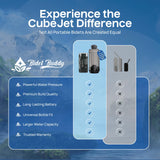 BIDET BUDDY® CubeJet Portable Bidet for Travel - 380ml Bottle, 1100mAh Rechargeable Battery, IPX6 Waterproof Wand-Style Nozzle, USB-C High-Pressure Hygiene Device for Camping & Home