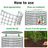 Hi Sasara 5 Sets Wire Plant Protectors Cage with Staples,11.8" Dia x 11.8" H,Plant Protector with Round Lids to Keep Animals Out,Wire Plant Protector Cage for Plants Vegetables Flower