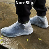 LSDWL Waterproof Shoe Covers 2 Pairs,Rain Shoe Covers Reusable Silicone Non Slip Shoe Covers for Outdoor,Rain Shoe Covers for Women and Men (Clear, X-Large)