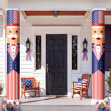 Chumia 2 Pcs 4th of July Decorations Patriotic Uncle Column Wraps 108 x 54" Independence Day Porch Pillar Covers Outdoor for Memorial Veterans Labor Day Stars and Stripes Post Yard Signs