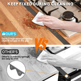 Stove Gap Covers - 2 Pack Stainless Steel Stove Gap Filler, Heat Resistant Oven Gap Filler - Length 23.4" Width 0.79", Spring Clip Design Non-Slip Stove Guard Between Stove Top & Counter - Black