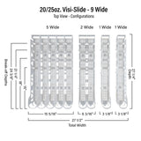 Visi-Slide 20oz Soda Beverage Dispenser - Gravity Fed Glide for Angled Shelves for Coolers, Commercial Refrigerators, Cold Vaults (Pack of 2) Drink Dispenser and Organizer for Cans, Bottles and More