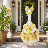 EKOREST Summer Porch Goose Outfits for 23 Inch Lawn Statue, Lemon Costume for Plastic/Cement Statue, Duck Sculpture Clothes for Yard Patio Party Decoration