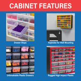 Akro-Mils 26-Drawer Plastic Drawer Storage Cabinet for Garage Organization, Bead Organizer, Building Bricks Storage, Teacher Toolbox, Makeup Organizer, 20" W x 6" D x 10" H, 10124 White