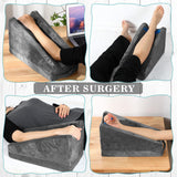 Buryeah Arm Elevation Pillow with 2 Pockets, Soft Ergonomic Support Pillow for Elbow Rest Wedge Broken Arm Gifts with High Density Foam for Recovery Sleeping(Dark Gray)