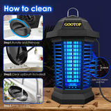 GOOTOP Bug Zapper Outdoor, Mosquito Zapper, 4200V 3 Prong Plug in Electric Fly Zapper, Mosquito Killer, Fly Traps, Flying Insects Zapper Indoor Outdoor, ABS Plastic Outer (Black)
