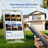 addlon 100FT LED Outdoor String Lights with Remote Waterproof Patio Lights with Shatterproof ST38 Replaceable Bulbs, Dimmable Outside Hanging Light Connectable for Porch, Backyard