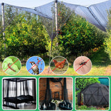 Mosquito Netting,10x50 FT Mosquito Mesh Net,Insect Bird Bug Screen for Patio Garden Vegetables Fruits Protection,Black Bed Curtains with 100 Pcs Straps