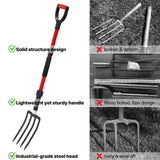 COSITA Pitch Fork for Garden, 44-Inches Pitchfork with Fiberglass Handle, Gardening Spading Fork with 4 Metal Tines, Heavy Duty Pitchfork for Manure, Mulch, Digging, Aeration, Red
