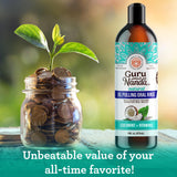 GuruNanda CocoMint Oil Pulling Mouthwash for Complete Oral Hygiene, 7 Essential Oils & Vitamins for Happy Teeth & Gums & Fresh Breath, Alcohol-Free, 16 oz