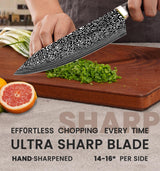 Knife Set, 15 Pieces Kitchen Knife Set with Built in Sharpener, High Carbon German Stainless Steel Knife Block Set, Dishwasher Safe, Fathers Day Gift for Men