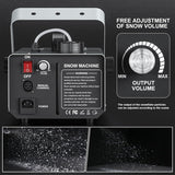 1000W Snow Machine Remote & Manual Control Snowflake Making Adjustable Snowflake Size Snowmaker Perfect for Christmas,Weddings and Theatrical Effects (Grey, 1)