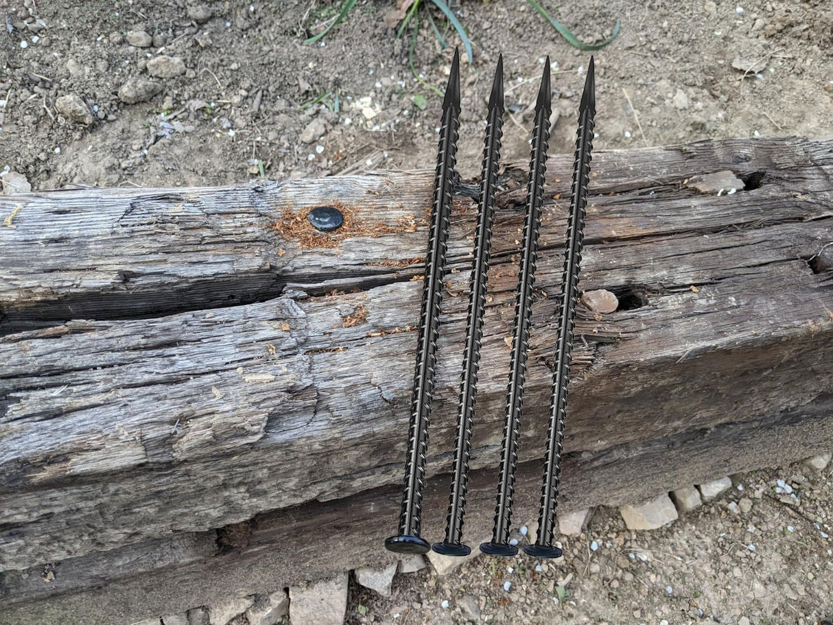 16" Galvanized Rebar Stakes 6 Pack,1/2" Diameter Heavy Duty Ground Anchors
