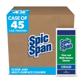 Spic and Span Professional Bulk Floor and Multi-Surface Concentrate Cleaner for Commercial Use, 1 Packet Makes 4 Gallons, 3 oz. Packet (Case of 45)