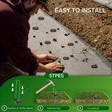 200 Pcs Garden Stakes Landscape Staples Set, 6 Inch 11 Gauge Heavy Duty Galvanized 100 U-Shaped Pins with 100 Gaskets for Weed Barrier Fabric, Grass Sod, Artificial Turf & Yard Landscaping