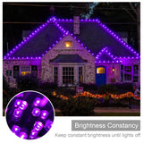 weillsnow 164FT 500 LED Purple Christmas Lights, 8 Modes Waterproof Plug in String Lights for Halloween Christmas Indoor Outdoor Yard Party Wedding Garden Home Decorations (Purple, 164FT)