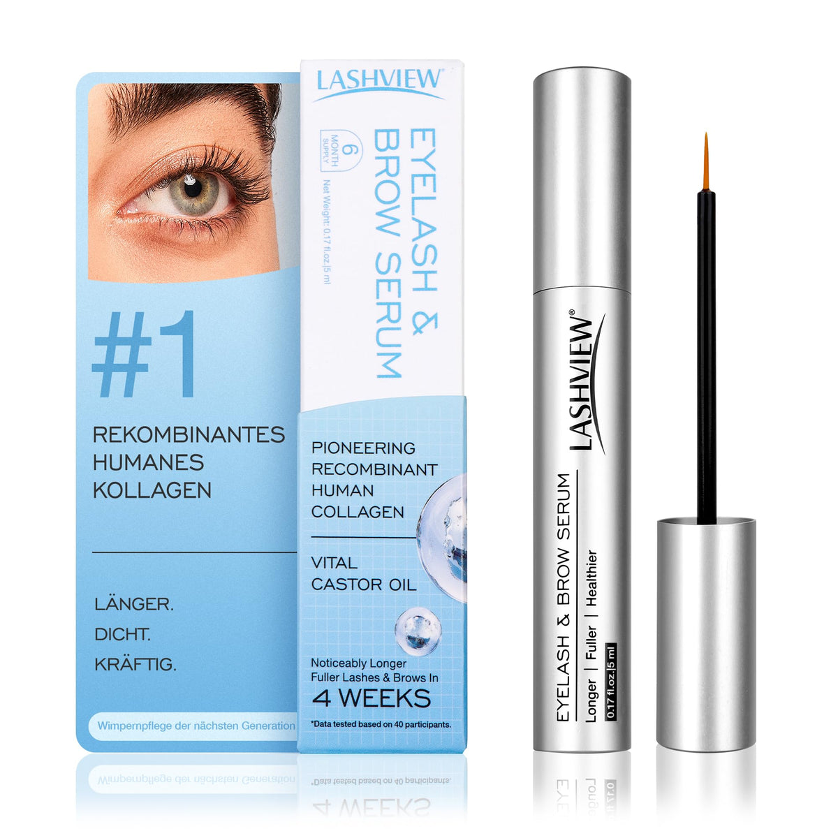 LASHVIEW Advanced Lash Serum for Thicker, Longer Eyelashes and Eyebrow ...