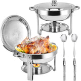 Chafing Dishes for Buffet, 2 Pack 6QT Stainless Steel Chafing Dish Buffet Set with Lids, Food Warmers for Parties Buffet, Buffet Servers and Warmers for Home, Christmas Gatherings, Catering Events