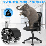 Office Chair Caster Wheels (Set of 5),Heavy-Duty Chair Wheels Support 2200lbs,Mute Rubber Chair Casters for Hardwood Floors and Carpet,2 Inch Universal Fit (Black)