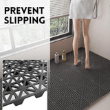RITOLLO Modular Interlocking Cushion Drainage Floor Tiles, 9-Pack 11.8"x11.8" PVC Raised Non-Slip Interlocking Mats with Drain Holes for Deck, Pool, Garage, Shower, Patio, Bathroom, Sauna, Yard