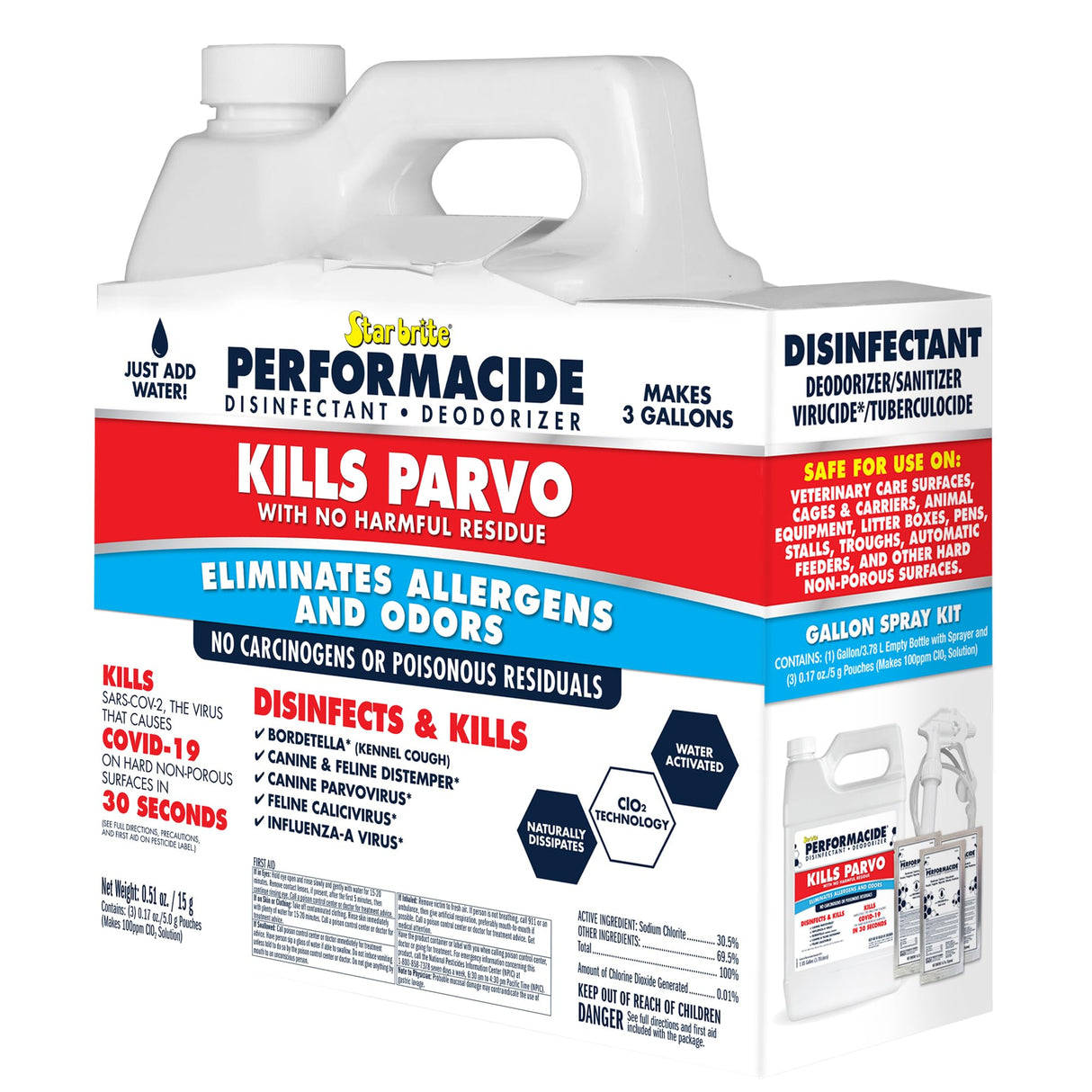 STAR BRITE Performacide 1 Gallon Kit – Kills Parvo Virus, Ideal for Veterinary Hospitals & Kennels