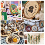 100 Pack Nature Wood Slices for Crafts,2.4-2.8In Unfinished Natural Wood Rounds.Wood Circles Predrilled with Hole and 20m Rope for Wooden Craft Supplies,Painting,Christmas Ornaments,DIY Gifts