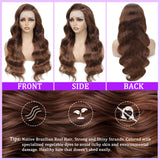Chocolate Brown Lace Front Wig 13x6 HD Body Wave Lace Front Wigs Human Hair Pre Plucked Colored Frontal Glueless Brown Human Hair Wig for Women with Baby Hair 180 Density 26 Inch