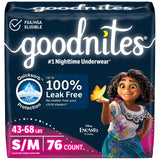 Goodnites Girls' Bedwetting Underwear, Size S/M (43-68 lbs), 76 Ct (2 Packs of 38), Packaging May Vary