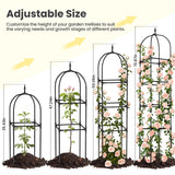2 Pack 70.87" Garden Obelisk Trellis for Climbing Plants, Pyramid Design for Roses, Clematis, Jasmine, and Vegetable Vines, Indoor & Outdoor Use, Black