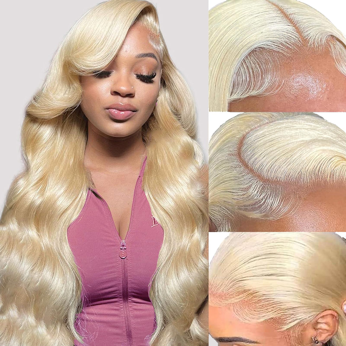 613 Lace Front Wig Human Hair 24 Inch Body Wave 13x4 HD Transparent Blonde Lace Front Wigs Human Hair Pre Plucked Guleless 613 Blonde Wig Human Hair 180% Density