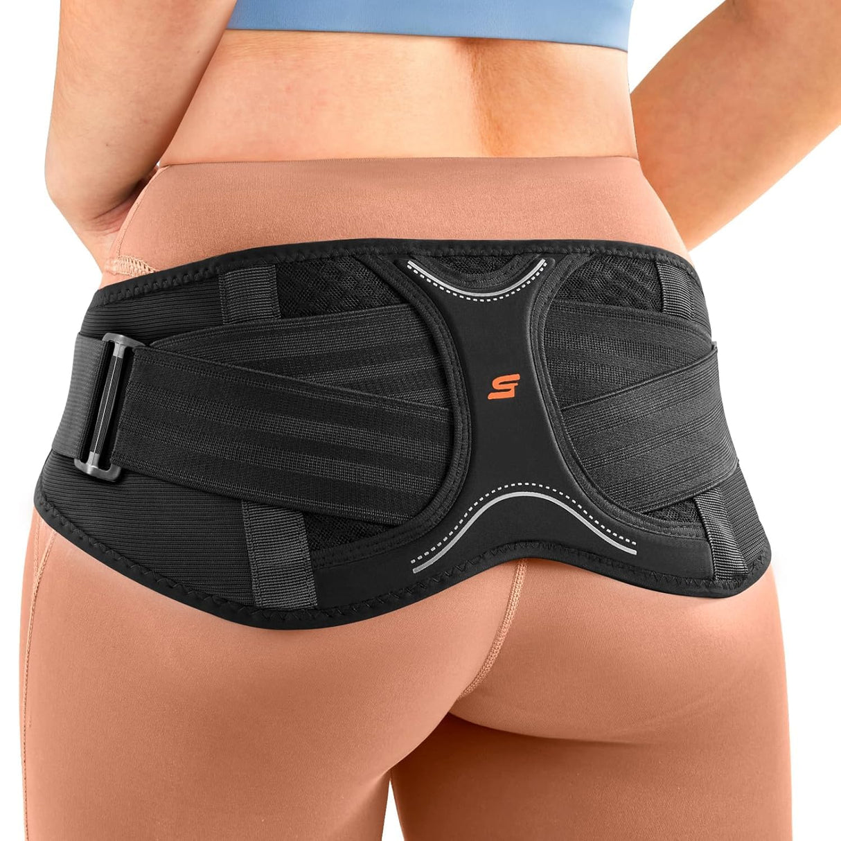 SueStar Sacroiliac Belt with Removable 3D Massage Pad, Hip Brace for SI Joints Pain, Lower Back Pain and Sciatica Nerve Relief, Anti-slip Si Joint Belt for Women,Gery.XL